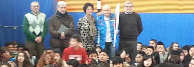 La fiaccola Olimpica nella scuola Ser Lapo Mazzei con Svetlana Bubnenkova