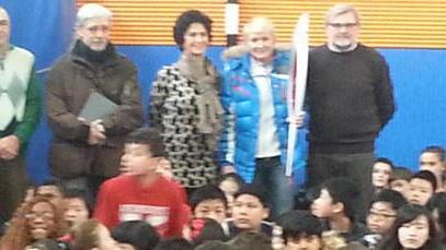 La fiaccola Olimpica nella scuola Ser Lapo Mazzei con Svetlana Bubnenkova