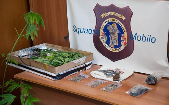 Cagliari, due arresti per armi illegali e spaccio di droga 