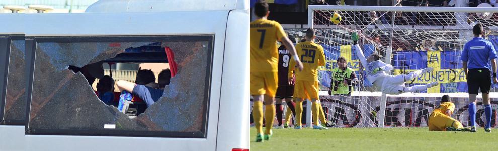 Livorno-Verona: scontri tra polizia e tifosi amaranto. In campo è spettacolo