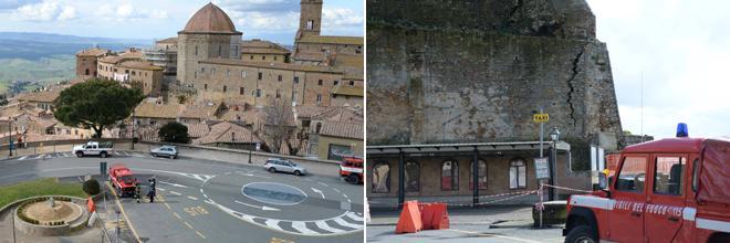 Volterra, cede un terrapieno storico: in pericolo l'acropoli etrusca