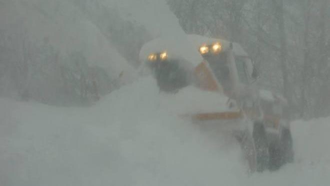 Tormenta di neve sui passi appenninici