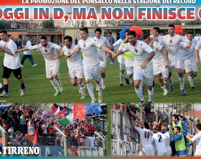 Le immagini della promozione del Ponsacco in un poster 