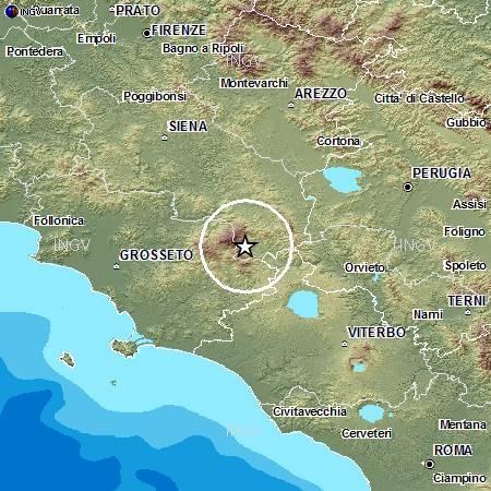 Scossa di terremoto tra le province di Grosseto e Siena 