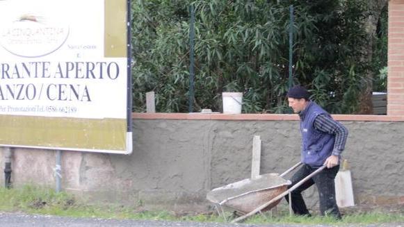 Lavori al muro della Cinquantina
