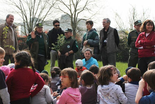 Gli studenti piantano nuovi alberi