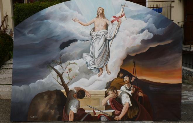 Un “Cristo risorto” dipinto per la chiesa dal rotegliese Aranci 