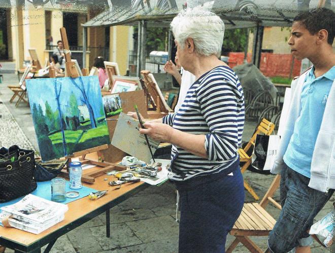 Montmartre a Castelfranco: artisti al lavoro in piazza Moro