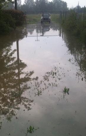 A Riolo campi e giardini allagati 
