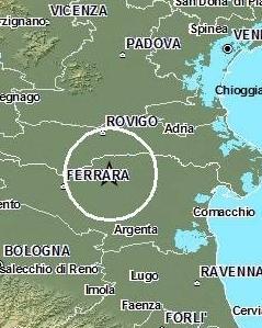 Scossa di terremoto localizzata nel centro di Copparo
