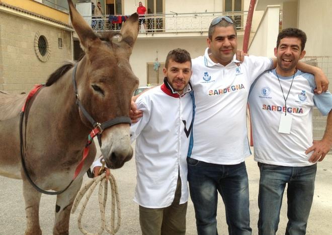 L’asino “Acciaio” al palio nazionale di Camposano 