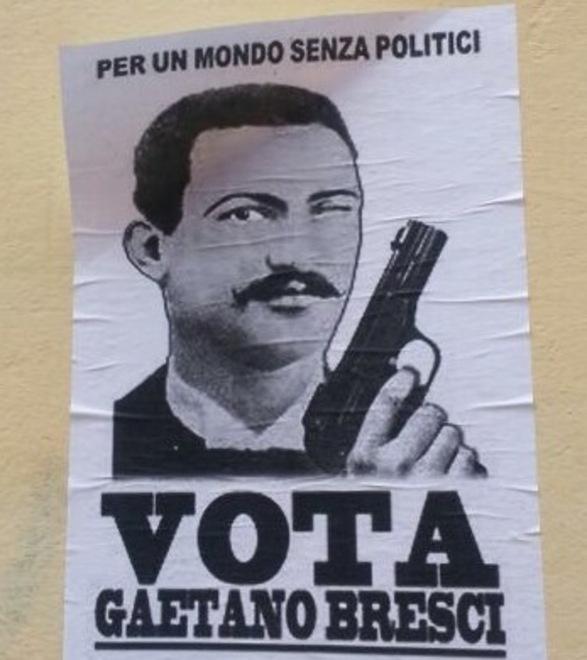 Poster con Bresci assassino del re: denuncia alla Digos