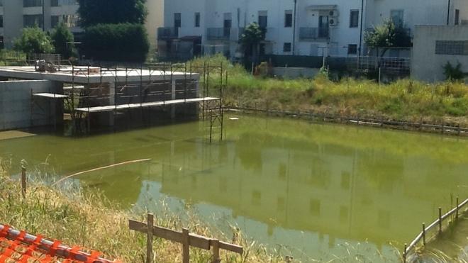Acqua negli scavi della palazzina 