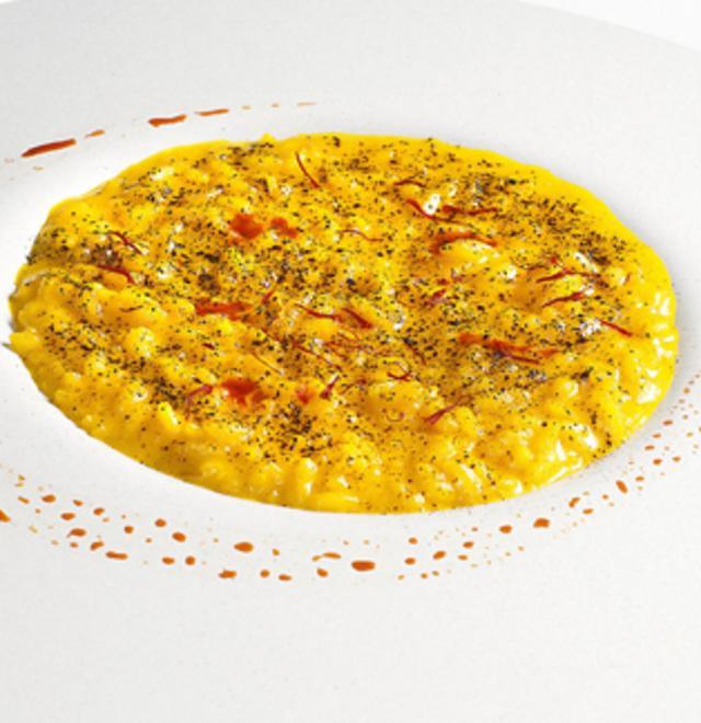 Risotto zafferano e liquirizia