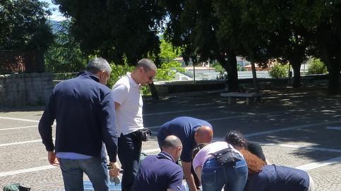 Alunni a lezione di protezione civile