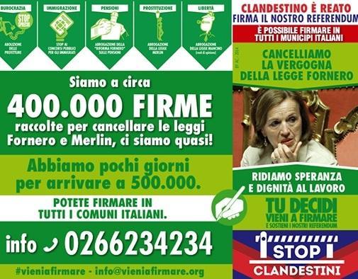 Referendum: gazebo della Lega Nord in piazza Duomo a Prato 