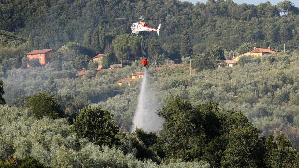 Incendio sulle colline , a fuoco una discarica abusiva