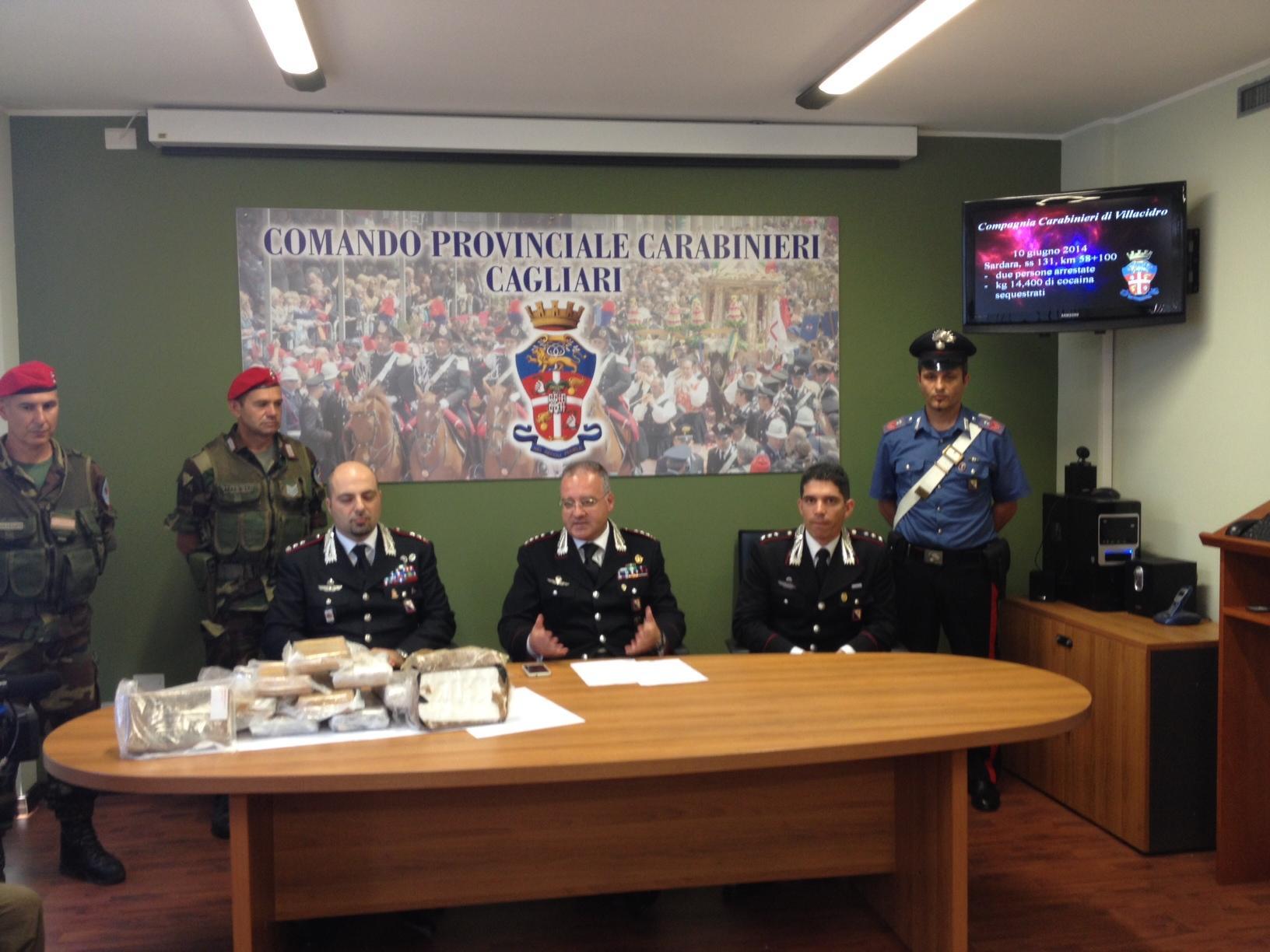 Quindici chili di cocaina sequestrati dai carabinieri, due arresti 