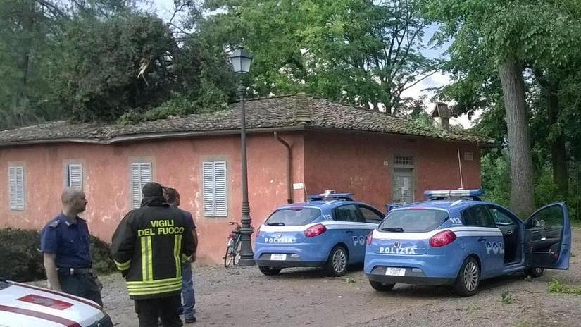 Tromba d’aria in città, pianta cade sulla casermetta S. Regolo