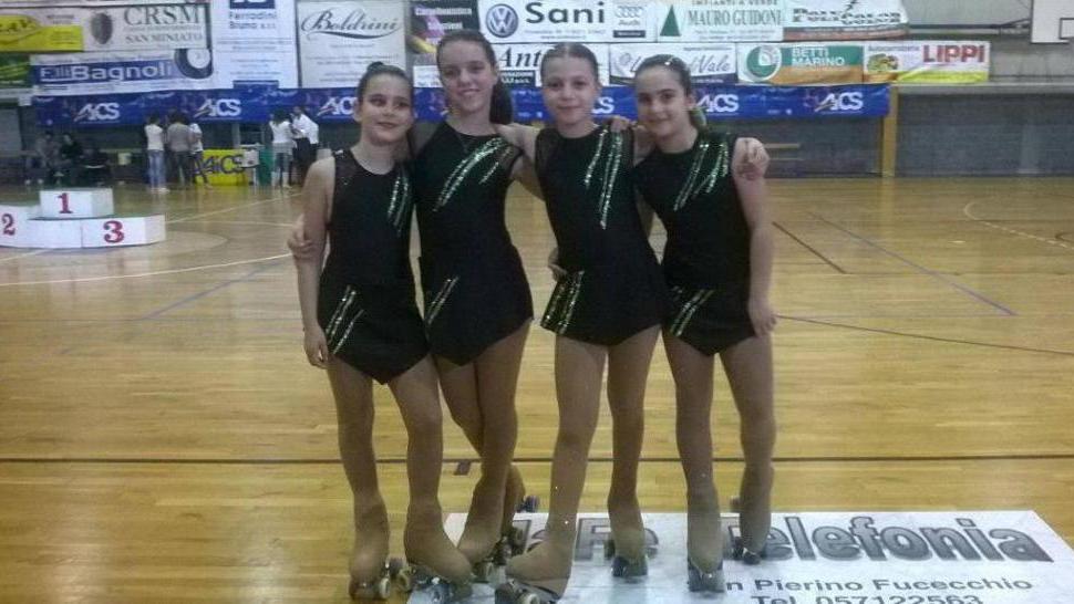 Il Gatto Verde graffia nel pattinaggio col gruppo di atlete