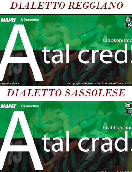 Il Sassuolo sceglie il dialetto reggiano 