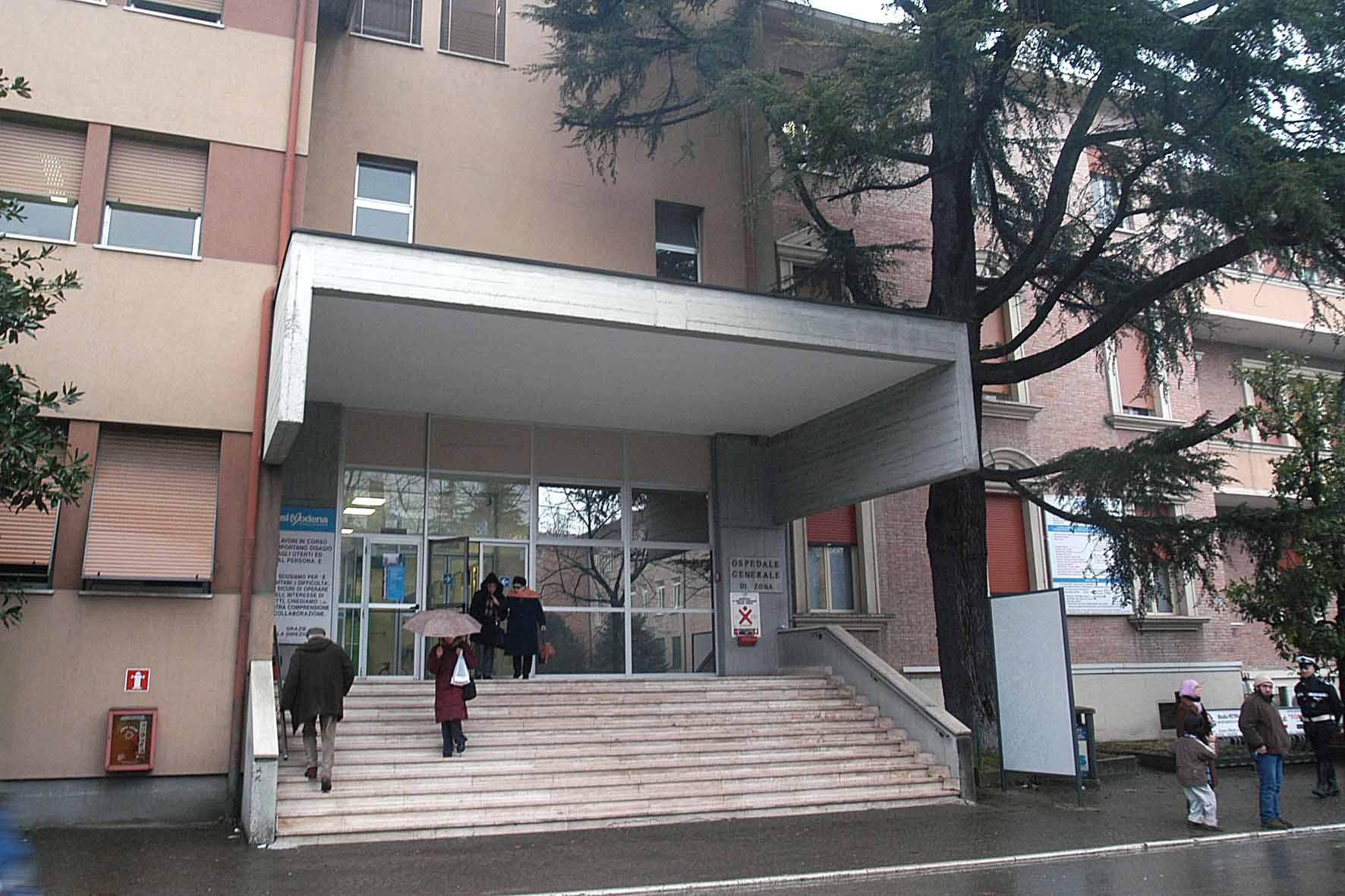 L'ingresso dell'ospedale di Vignola