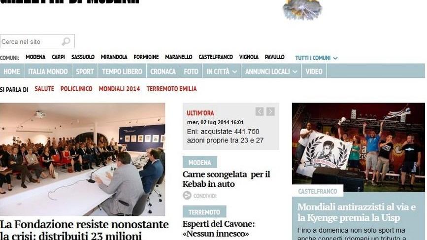 Un nuovo sito per la Gazzetta di Modena