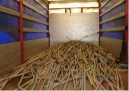 Il rame recuperato dai carabinieri