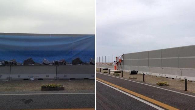 Paratie di cemento a Marina di Pisa, il mare è solo disegnato