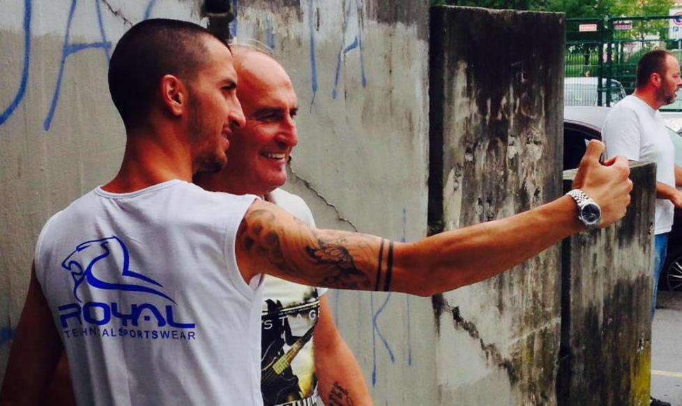 Un selfie con il papà per Valdifiori