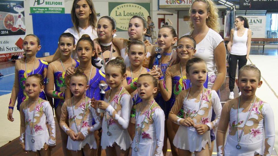 Ginnastica ritmica, sul podio le atlete pisane