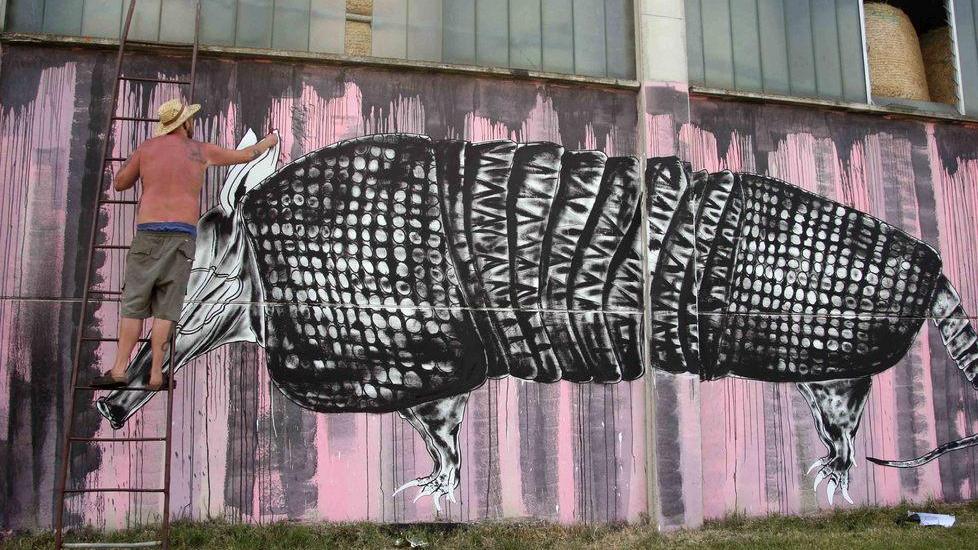 Street Art a Canossa, writers all'opera su stalle e case