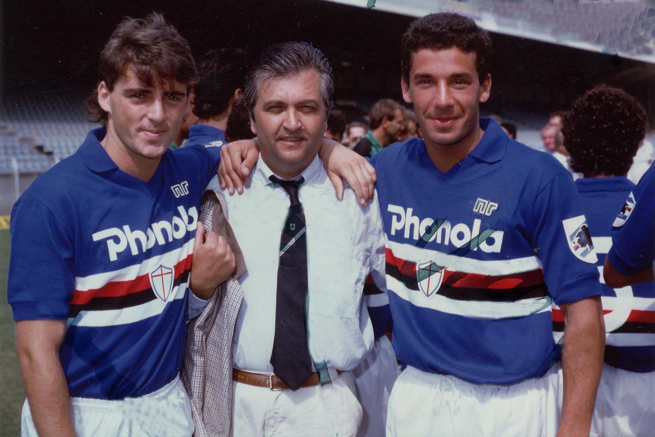 Paolo Borea tra Roberto Mancini e Luca Vialli