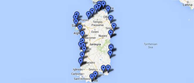 La grande mappa delle spiagge della Sardegna - SPECIALE