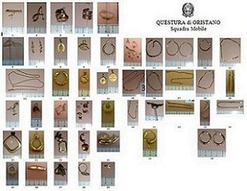 Gioielli rubati nell’Oristanese: rom li vende al Compro Oro, la polizia lo denuncia per ricettazione 