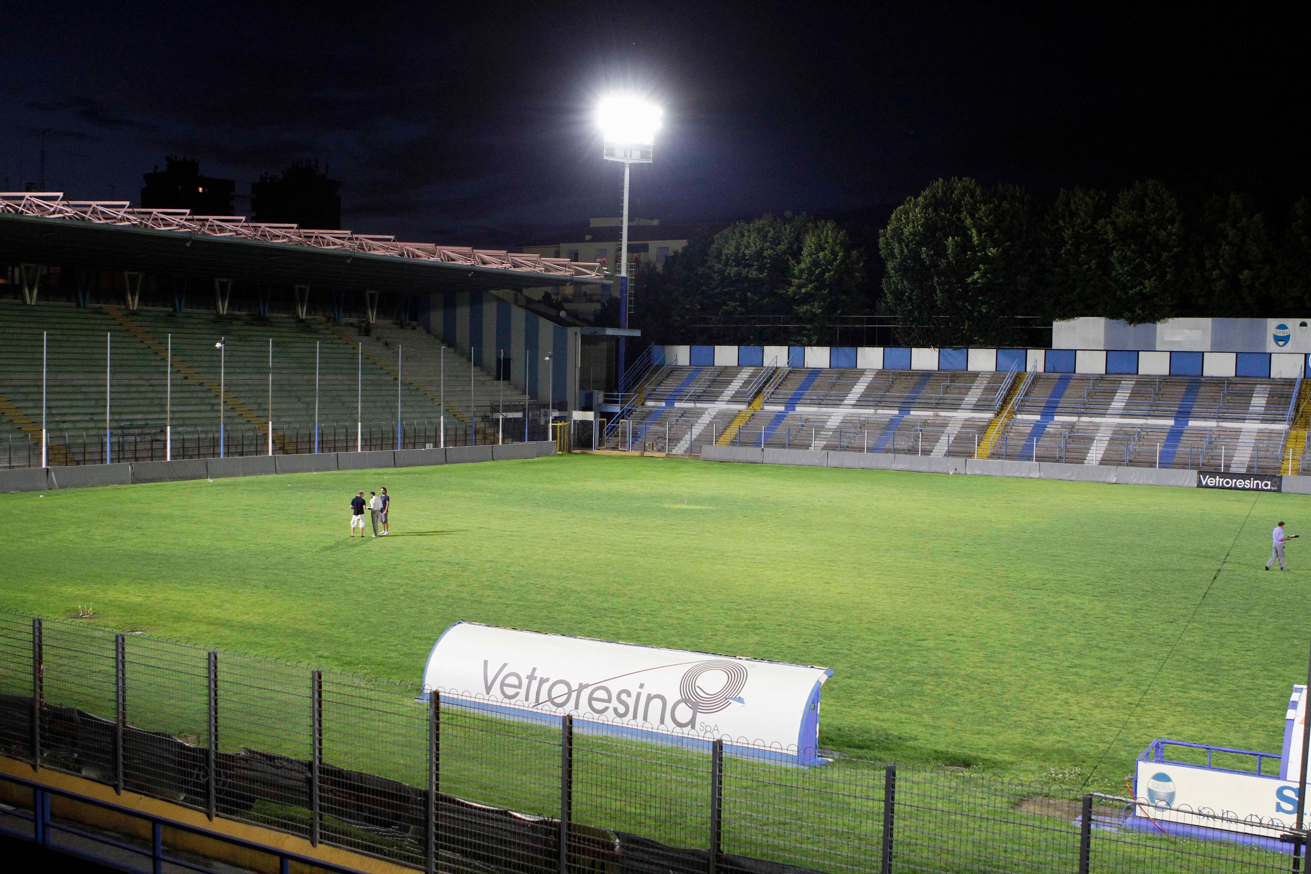 La nuova illuminazione dello stadio Mazza