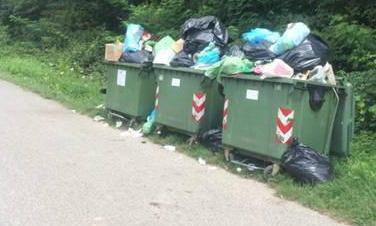 Cassonetti stracolmi di rifiuti