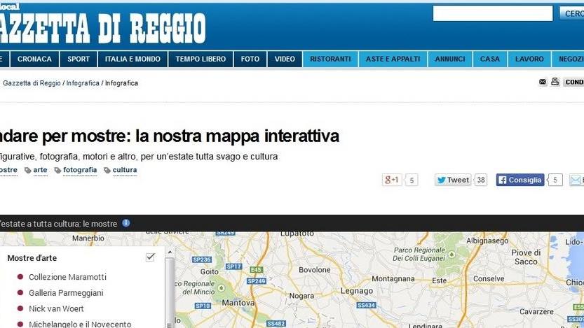 La mappa interattiva delle mostre
