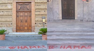 "W Hamas": scritta anche in via Grande. Imbrattato il Duomo ed altre tre  chiese