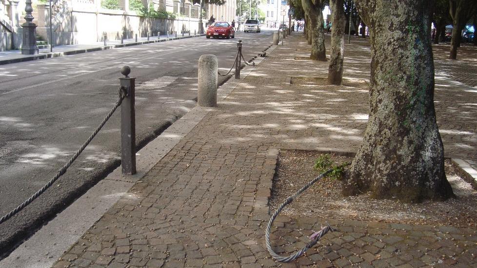 Il viale nel totale degrado