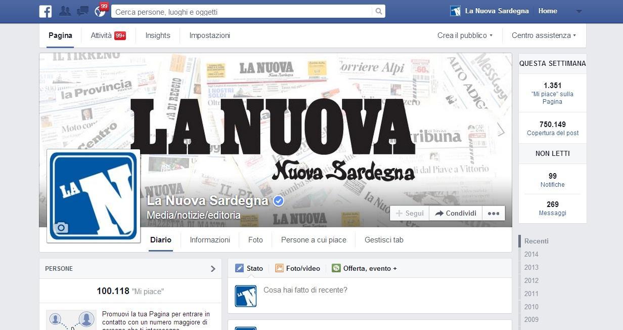 Centomila fan su Facebook: La Nuova è sempre più “social” 
