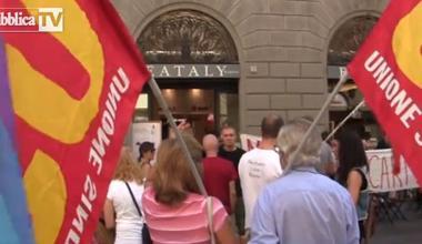 Sciopero dei lavoratori di Eataly a Firenze 