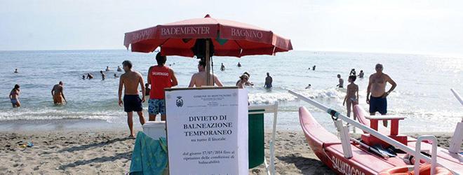 Bagni vietati a Marina di Massa e al Cinquale 