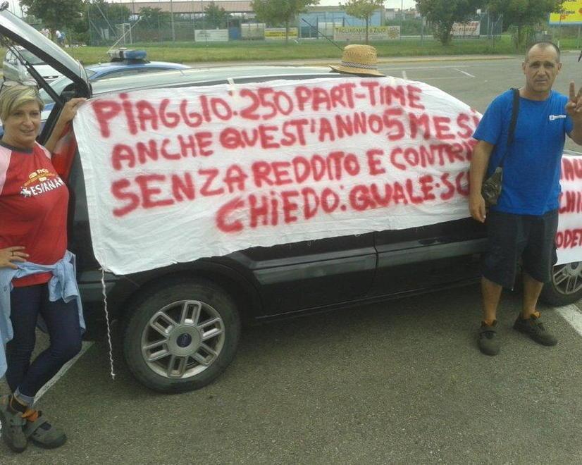 Protestano contro lo scarso impiego dei part-time verticali in Piaggio 