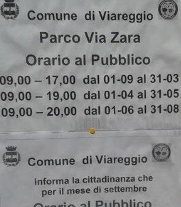 No alla chiusura anticipata del parco di via Zara 