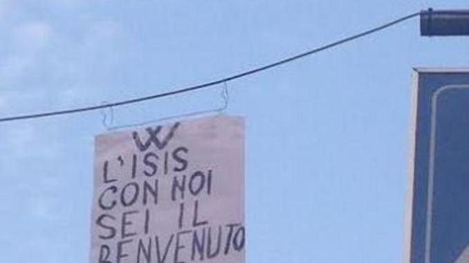 Messaggio inneggiante l’Isis appeso su viale dei Mille