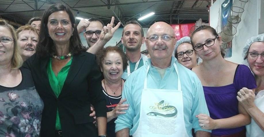 La Boldrini al ristorante di Comacchio 