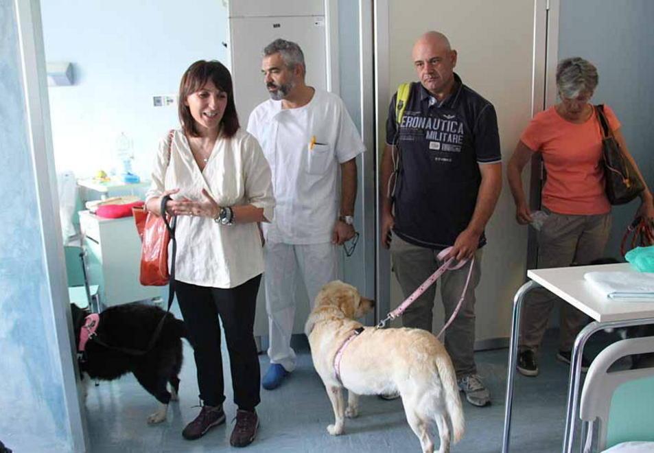 I cani che portano sorrisi nel reparto di oncologia 