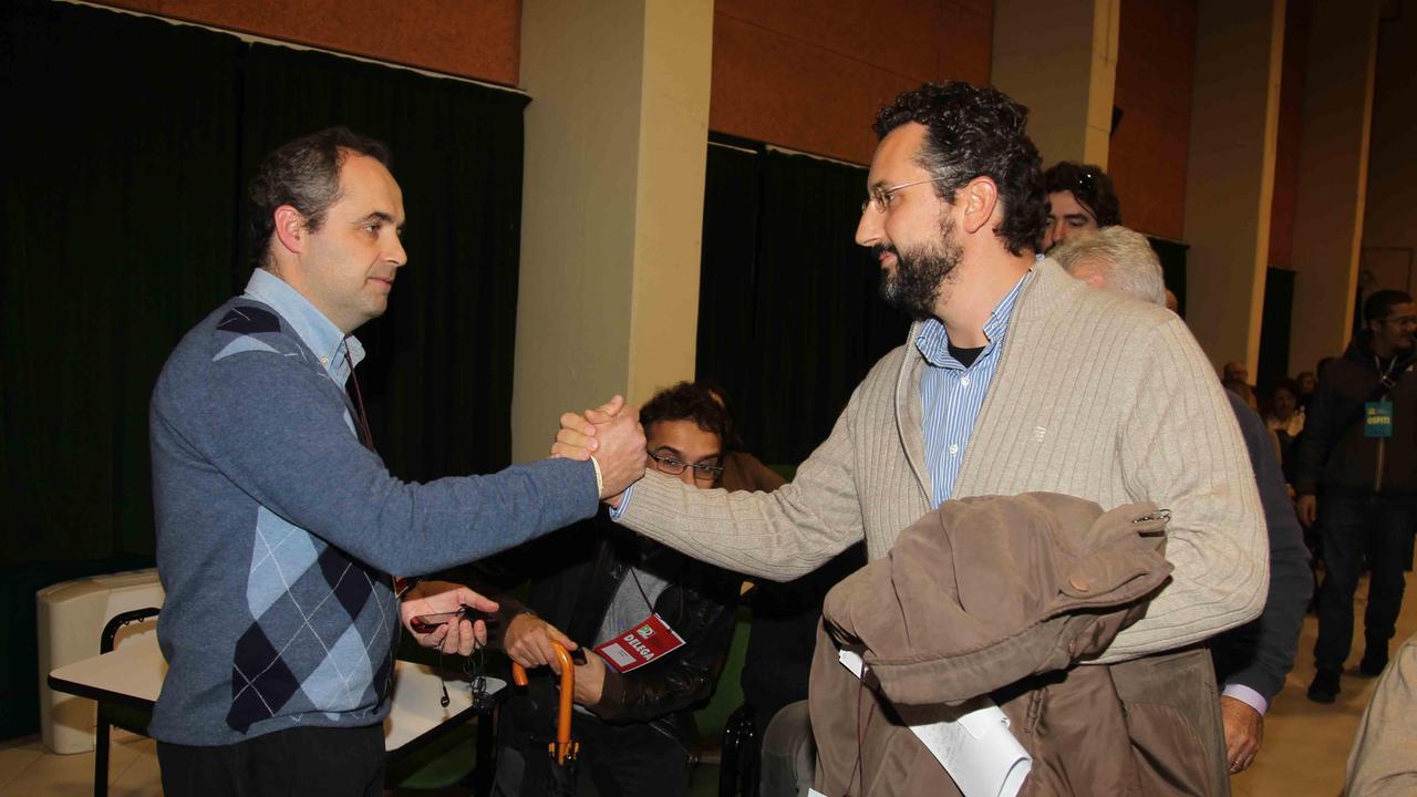 Gianmaria Manghi e il segretario del Pd reggiano Andrea Costa