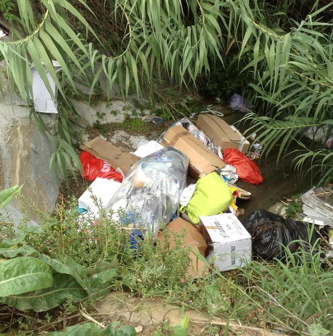 Discarica a cielo aperto accanto alle cateratte 